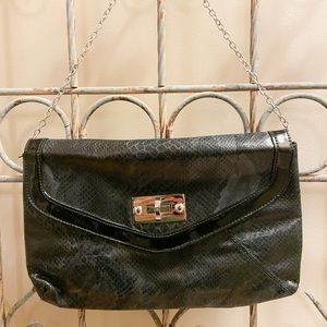 New Black snakeskin shoulder bag/clutch